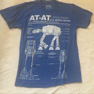 Boys small blue Star Wars AT-AT T-shirt